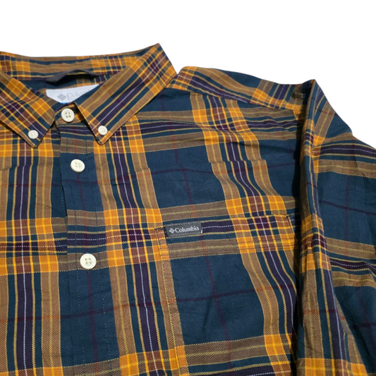 Camisa Columbia Xxl Cuadro Azul Amarillo