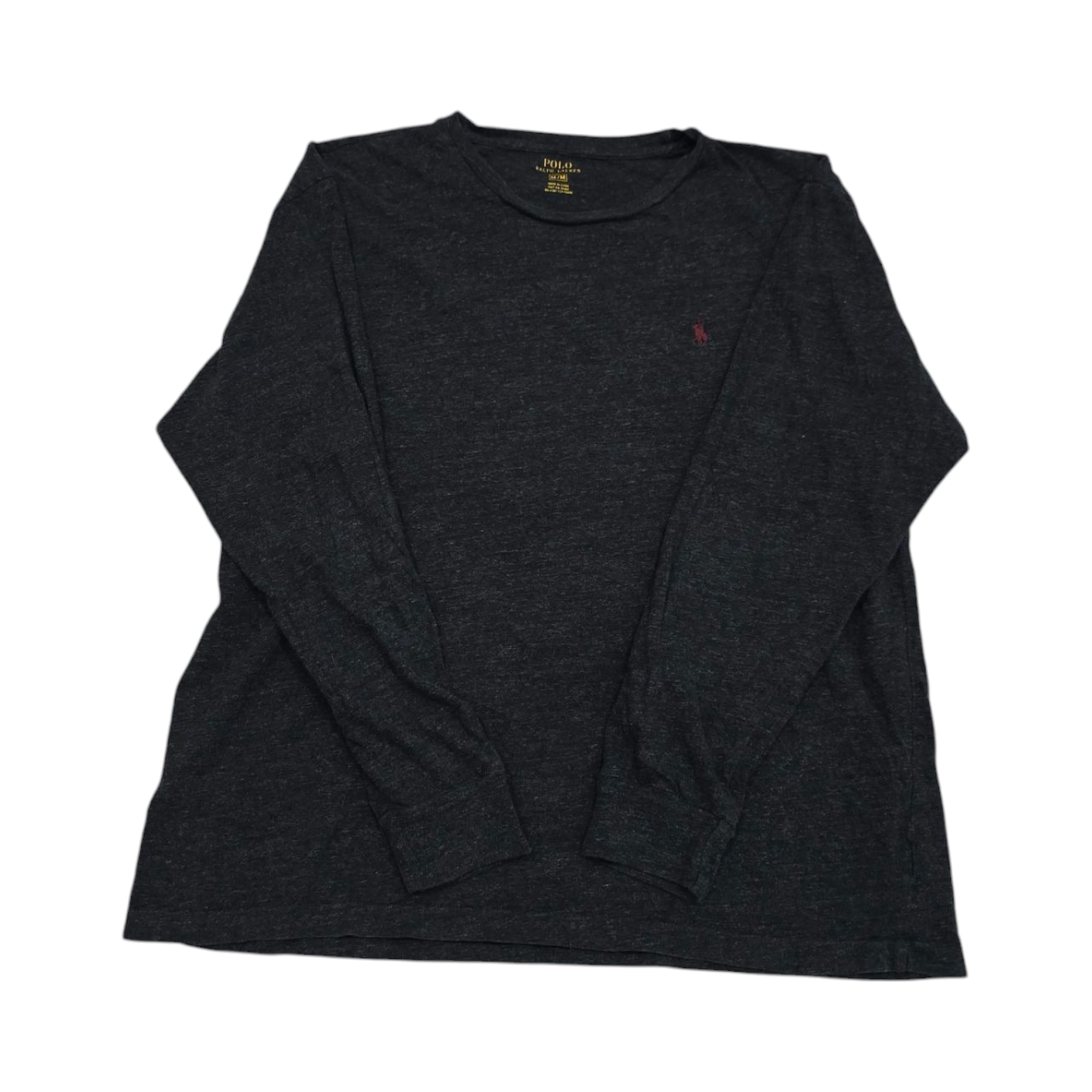 Playera Manga Larga Ralph Lauren Mediana M Gris Pony Vino
