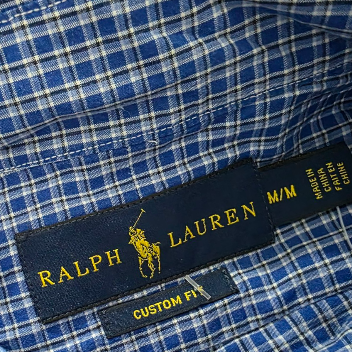 Camisa Custom Fit Ralph Lauren Mediana M Cuadro Azul