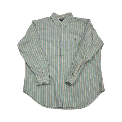 Camisa Ralph Lauren Xgrande Xl 17 1/2 Lineas Verde Rosa