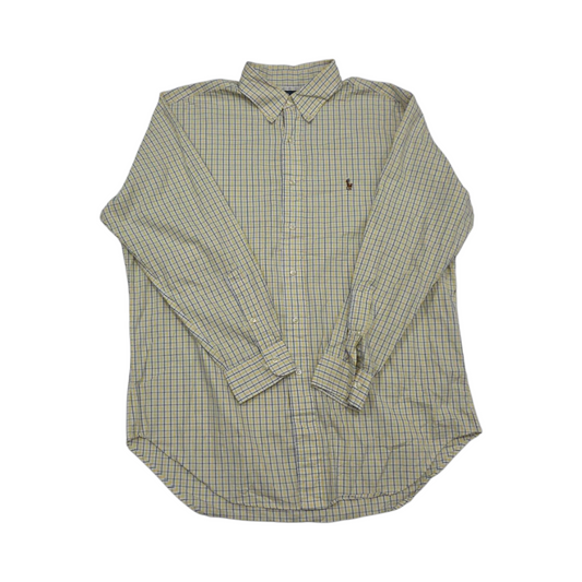 Camisa Ralph Lauren Grande L 16 1/2 Amarillo Cuadros