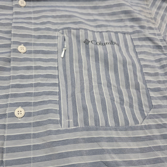 Camisa Manga Corta Columbia Xgrande Xl Azul Grisaceo