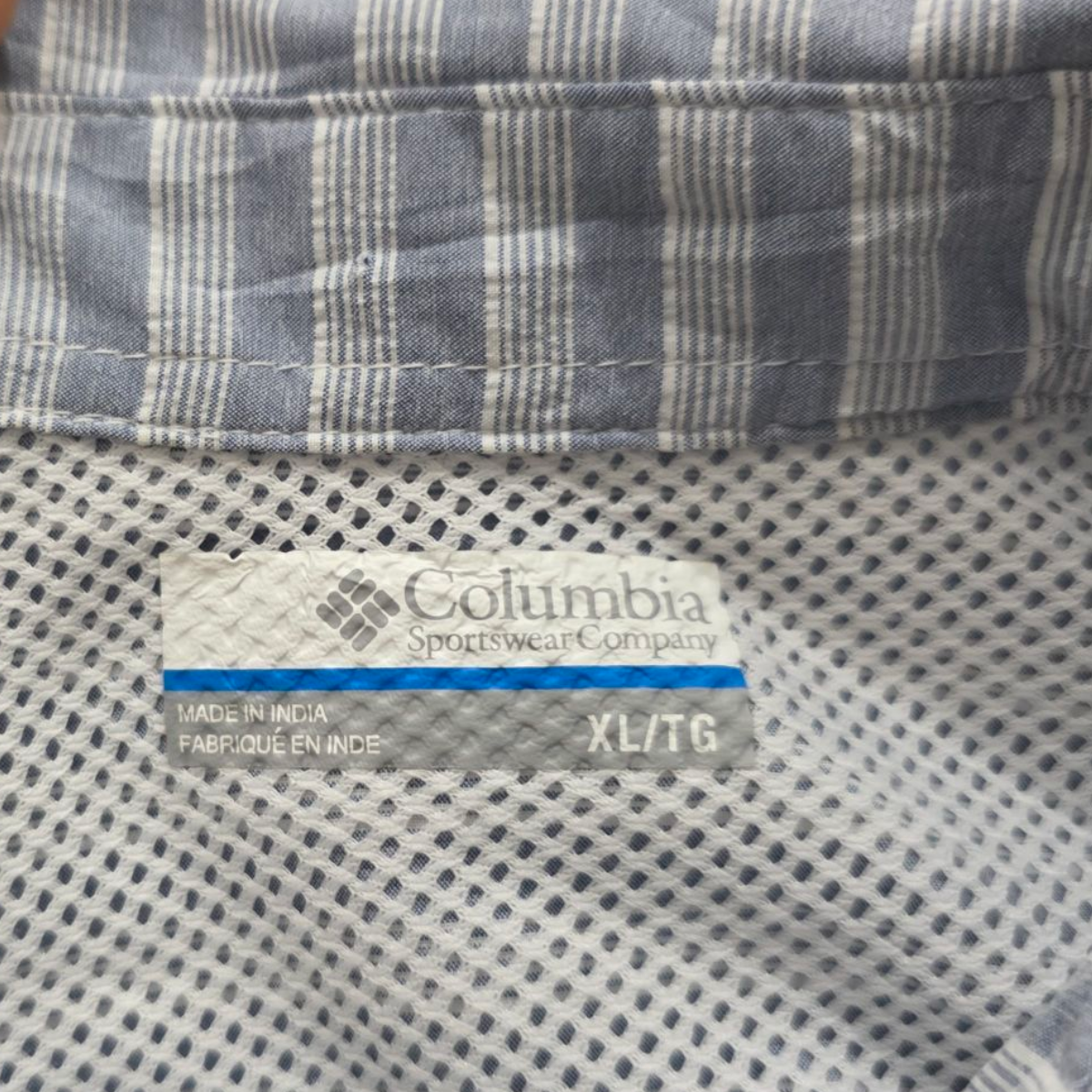 Camisa Manga Corta Columbia Xgrande Xl Azul Grisaceo