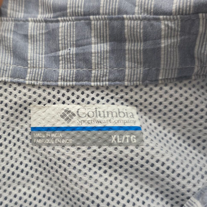 Camisa Manga Corta Columbia Xgrande Xl Azul Grisaceo