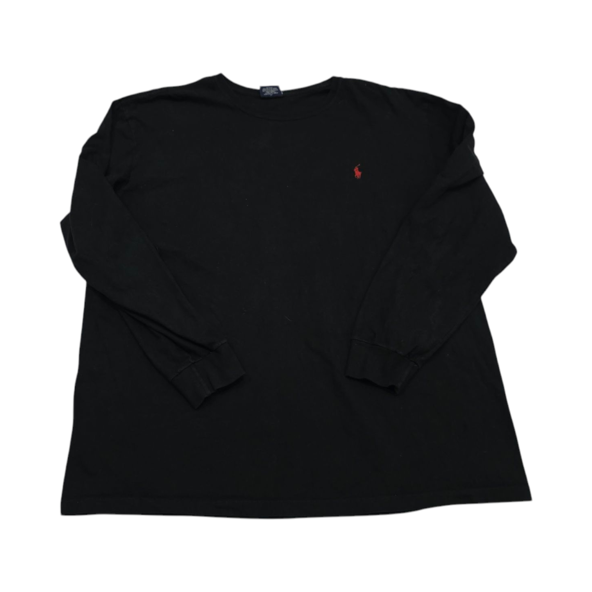 Playera Manga Larga Ralph Lauren Xgrande Xl Negra Pony Rojo