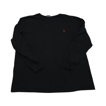 Playera Manga Larga Ralph Lauren Xgrande Xl Negra Pony Rojo