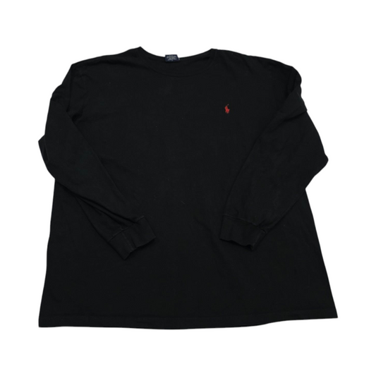 Playera Manga Larga Ralph Lauren Xgrande Xl Negra Pony Rojo