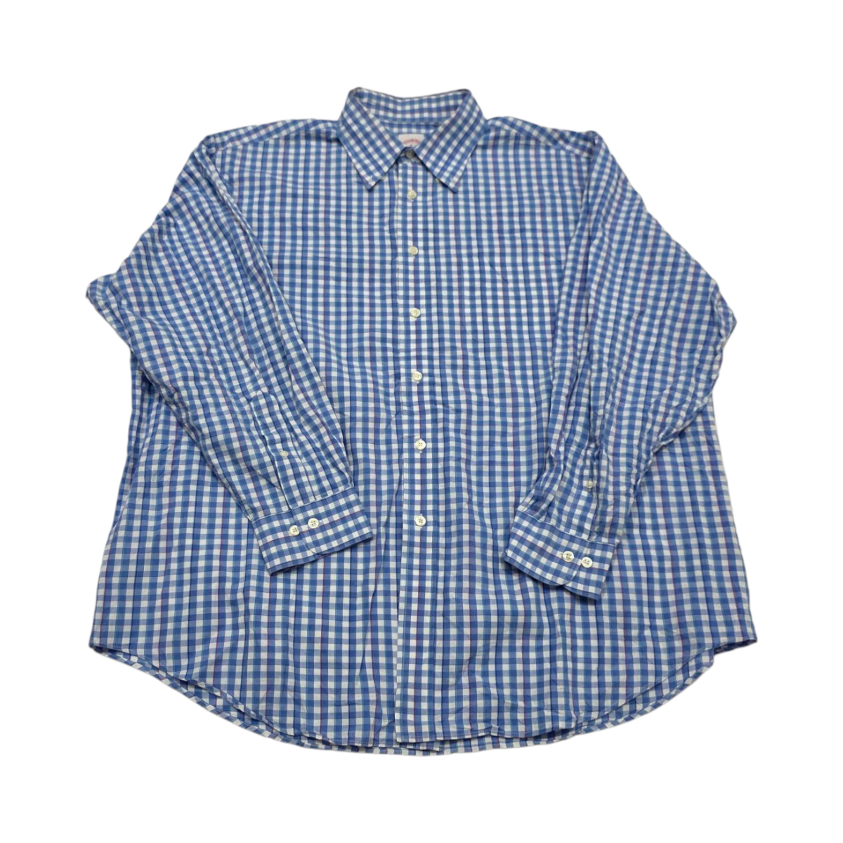 Camisa Brooks Brothers Xgrande Xl Cuadros Azul Claro Blanco