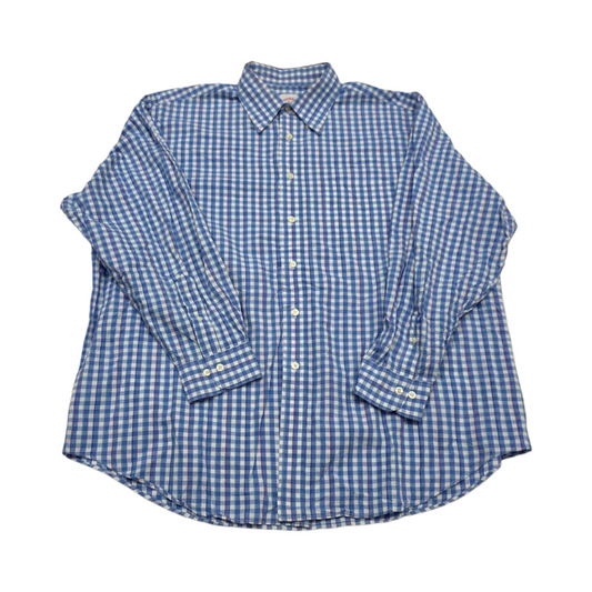 Camisa Brooks Brothers Xgrande Xl Cuadros Azul Claro Blanco