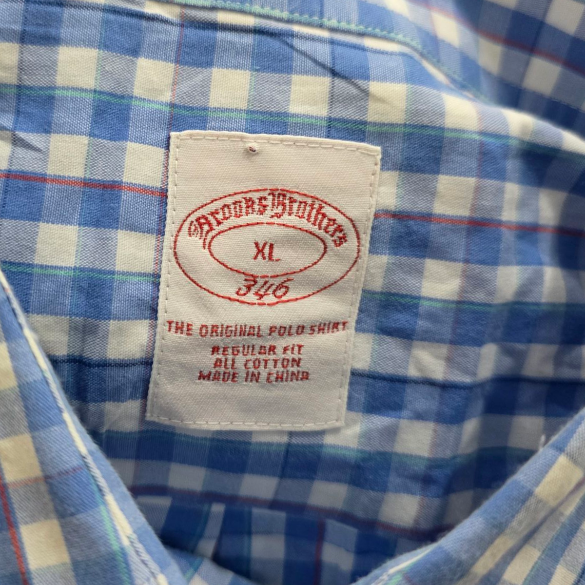 Camisa Brooks Brothers Xgrande Xl Cuadros Azul Claro Blanco