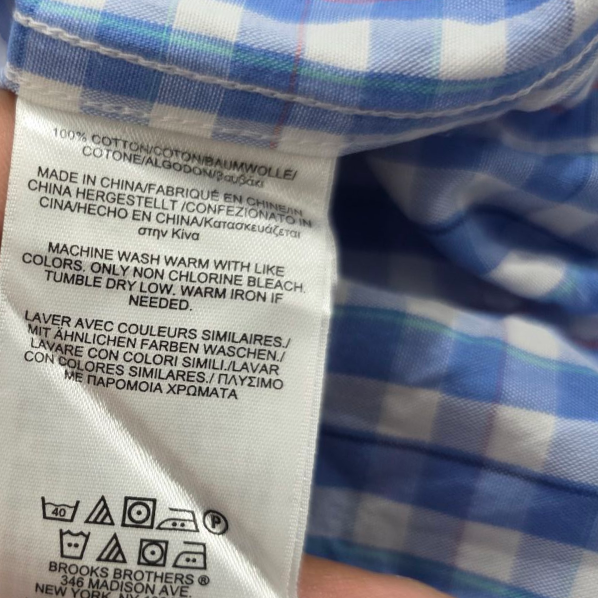 Camisa Brooks Brothers Xgrande Xl Cuadros Azul Claro Blanco