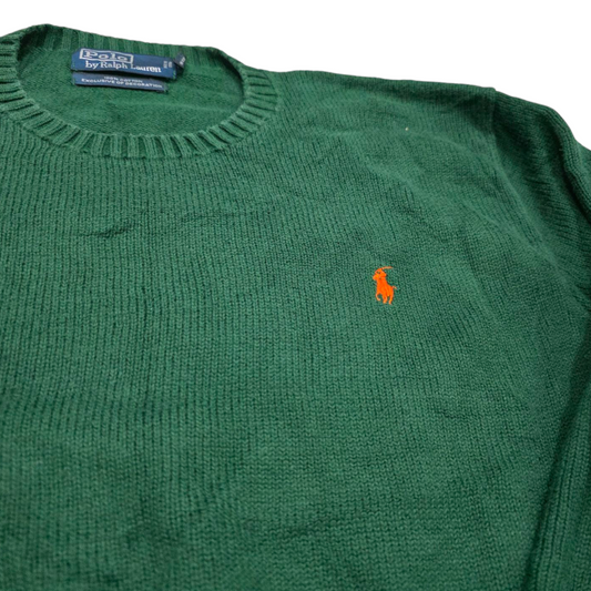 Sueter Ralph Lauren Grande L Verde Pony Naranja