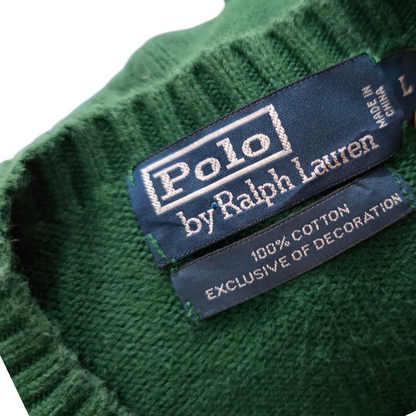 Sueter Ralph Lauren Grande L Verde Pony Naranja