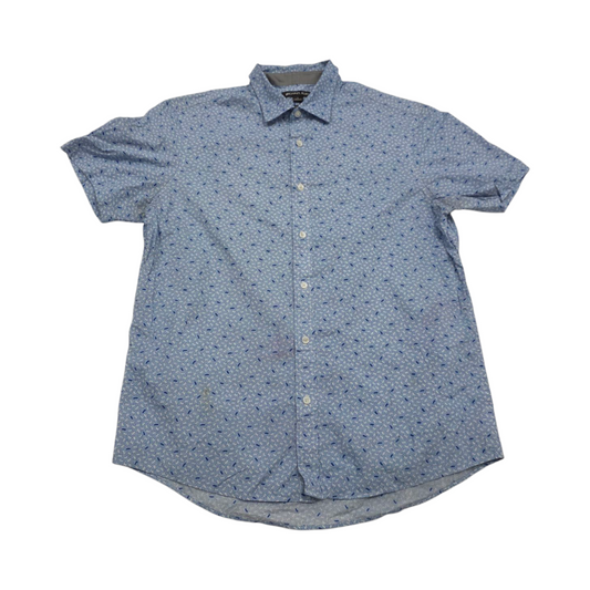 Camisa M/corta Classicfit Michael Kors Grande L Azul Fuguras