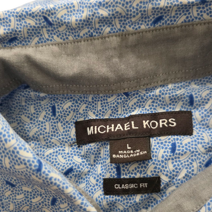 Camisa M/corta Classicfit Michael Kors Grande L Azul Fuguras