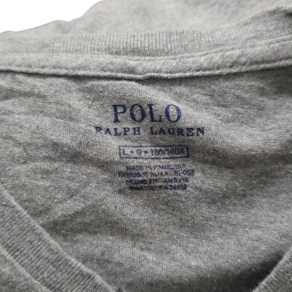 Playera Ralph Lauren Grande L Gris Pony Verde