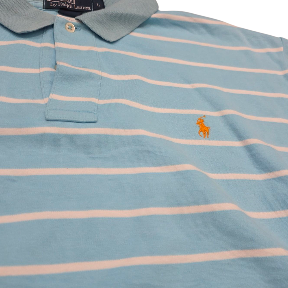 Playera Polo Ralph Lauren Grande L Agua Con Lineas Blancas