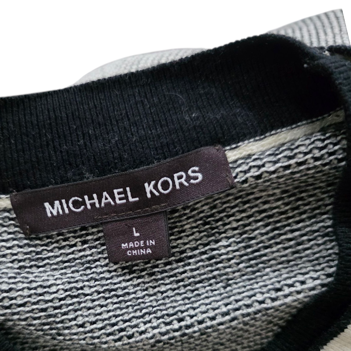 Sueter Michael Kors Grande L Gris Con Negro