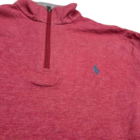 Sudadera Medio Cierre Ralph Lauren Chico S Coral Pony Azul