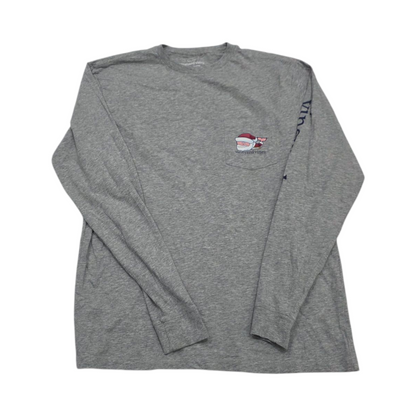 Playera Navidad Manga Larga Vineyard Vines Chico S Gris