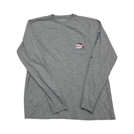 Playera Navidad Manga Larga Vineyard Vines Chico S Gris