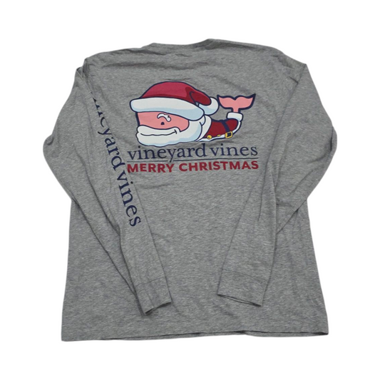 Playera Navidad Manga Larga Vineyard Vines Chico S Gris