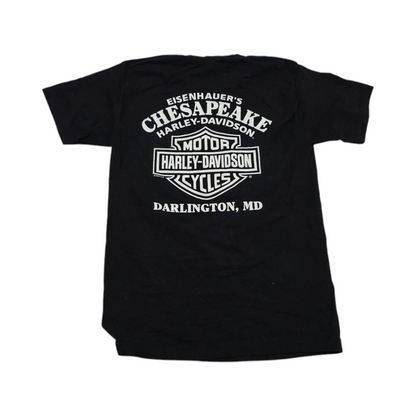 Playera Santa Calavera Harley Davidson Chico S Negro