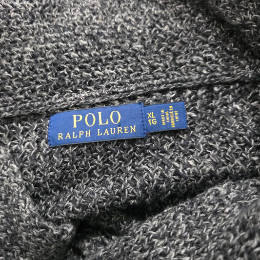 Cardigan Ralph Lauren Xgrande Xl Gris Botones