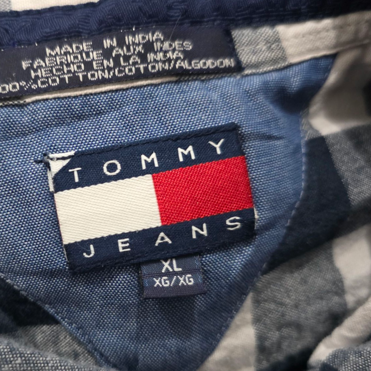 Camisa Tommy Hilfiger Xgrande Xl Vintage Azul Cuadro