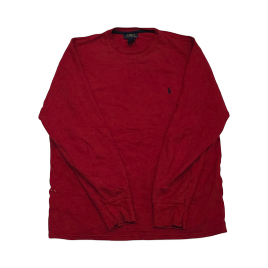 Playera Manga Larga Ralph Lauren Xgrande Xl Rojo Pony Negro