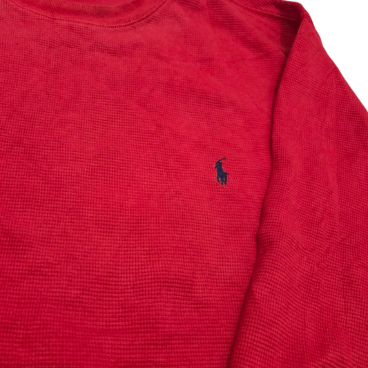 Playera Manga Larga Ralph Lauren Xgrande Xl Rojo Pony Negro