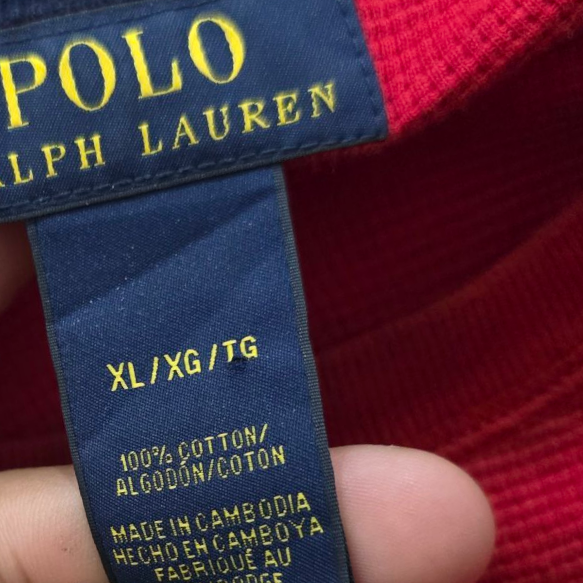 Playera Manga Larga Ralph Lauren Xgrande Xl Rojo Pony Negro