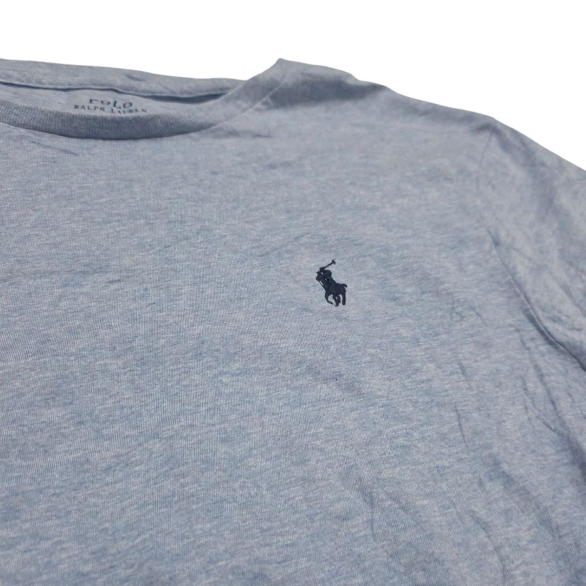 Playera Ralph Lauren Grande L Custom Slimfit Azul Claro