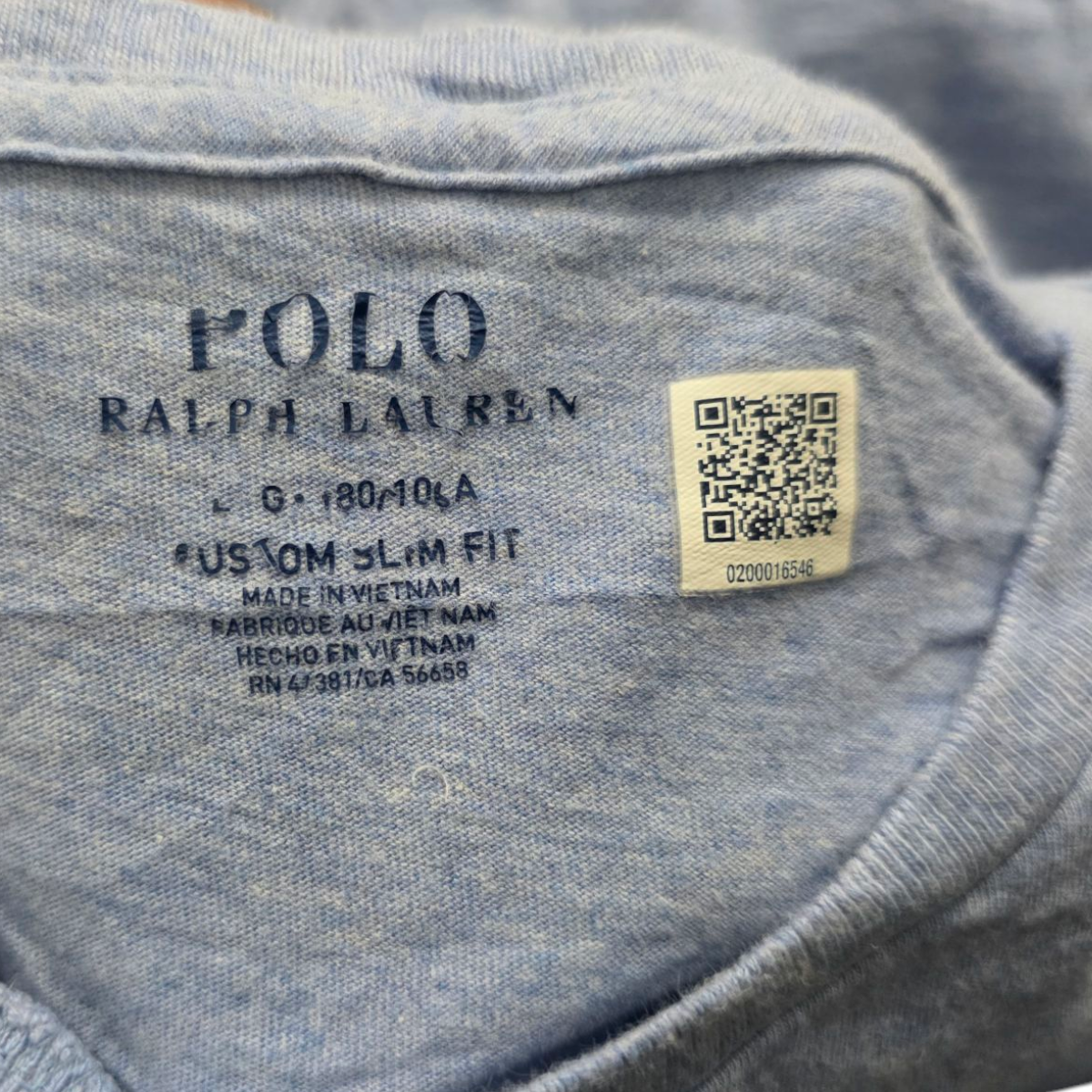 Playera Ralph Lauren Grande L Custom Slimfit Azul Claro