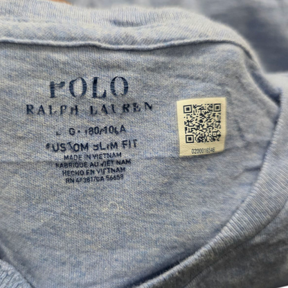 Playera Ralph Lauren Grande L Custom Slimfit Azul Claro
