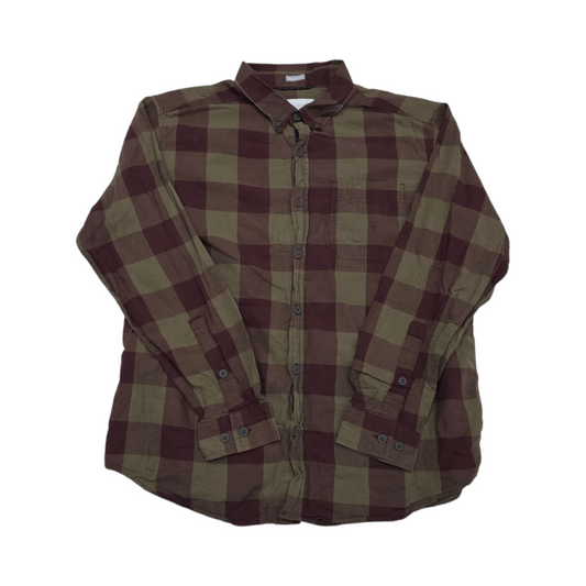 Camisa Columbia Grande L Marron Y Vino