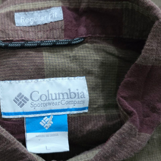Camisa Columbia Grande L Marron Y Vino