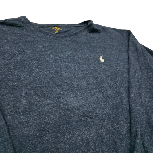 Playera Manga Larga Ralph Lauren Grande L Azul Pony Blanco