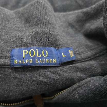 Sueter Ralph Lauren Grande L 1/3 Cierre Gris Algodon