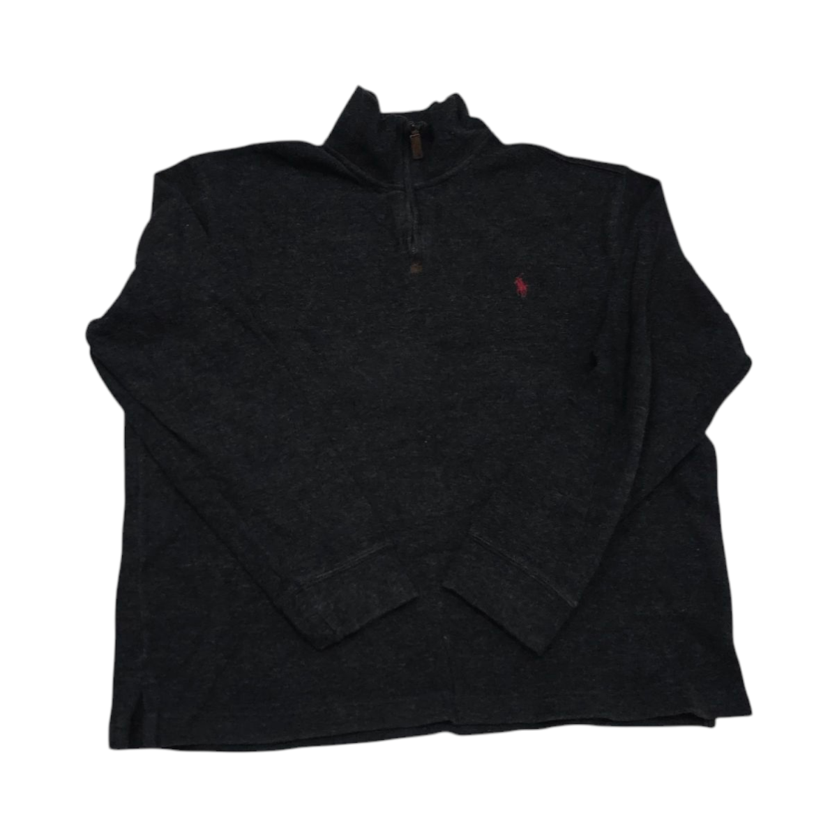Sueter Ralph Lauren Grande L Gris Oscuro Pony Rojo