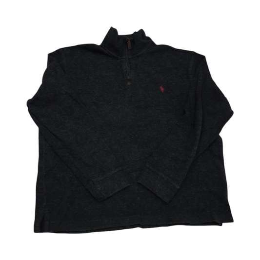 Sueter Ralph Lauren Grande L Gris Oscuro Pony Rojo