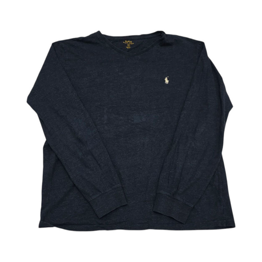 Playera Manga Larga Ralph Lauren Grande L Azul Pony Blanco