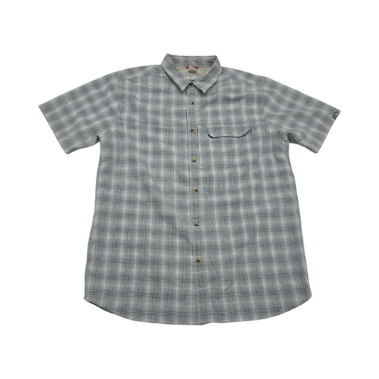 Camisa Manga Corta The North Face Grande L Cuadro Gris Azul