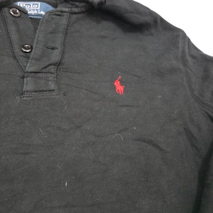 Sudadera Ralph Lauren Mediana M Negro Pony Rojo