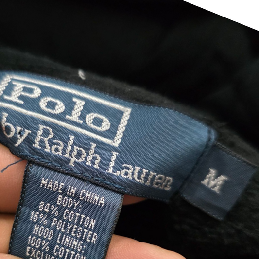 Sudadera Ralph Lauren Mediana M Negro Pony Rojo
