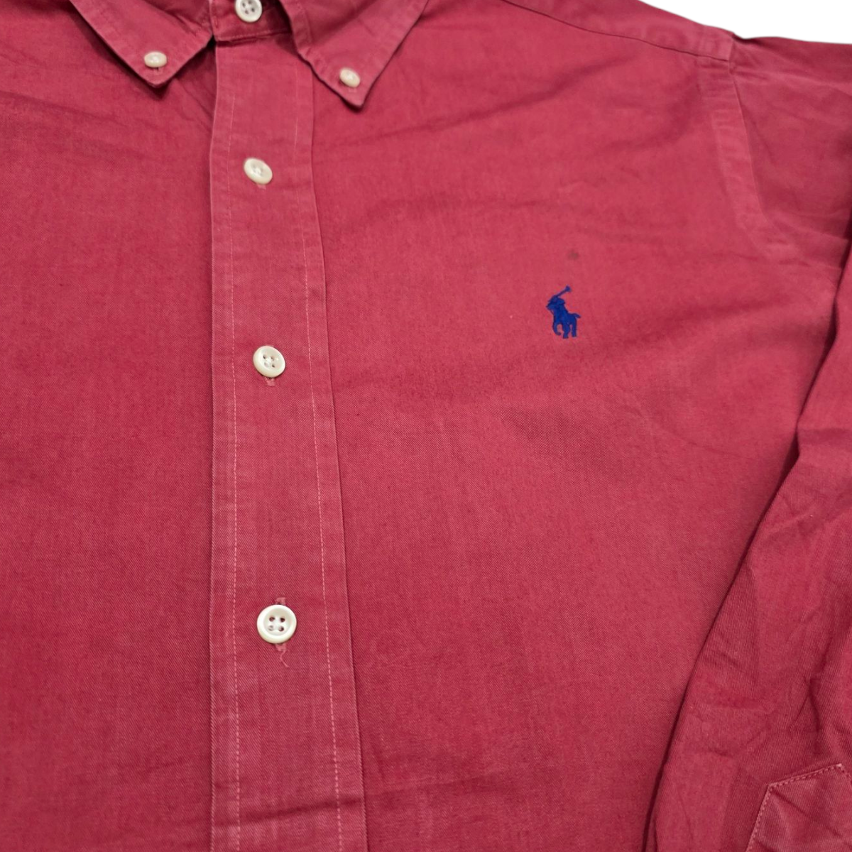 Camisa Ralph Lauren Mediana M Classic Fit Coral Pony Azul