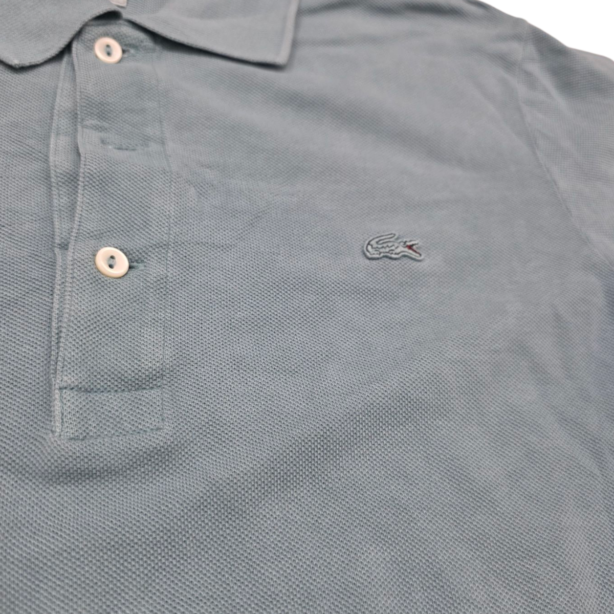 Playera Polo Lacoste Chico S 3 Vintage Washed Azul Deslavado