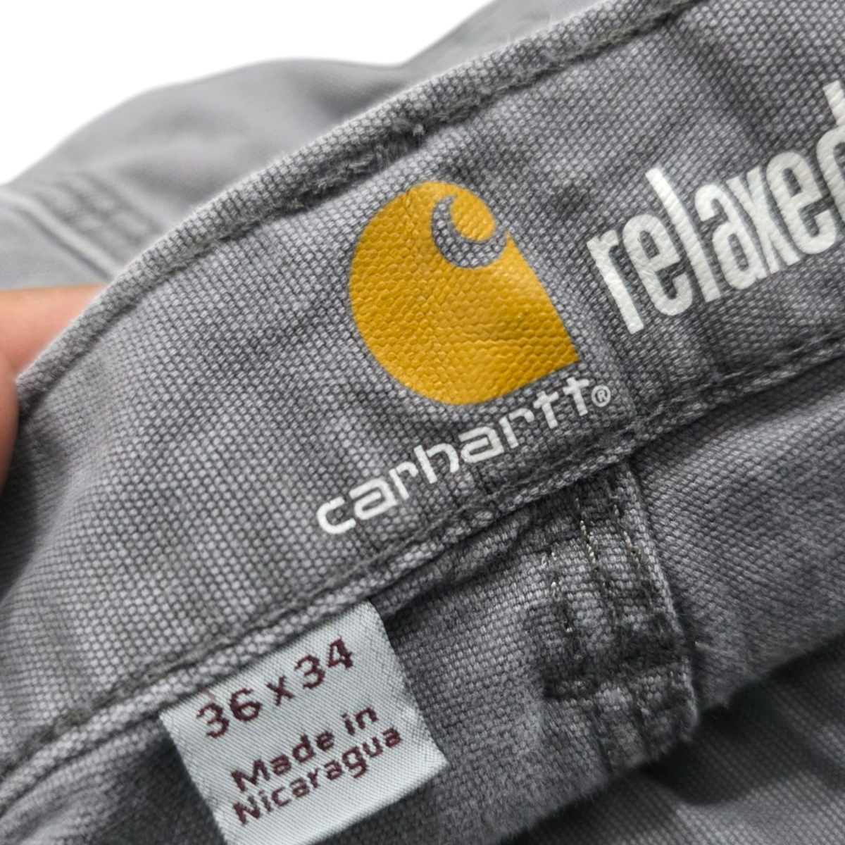 Pantalon Carhartt 36x34 Relaxed Fit Gris Deslavado