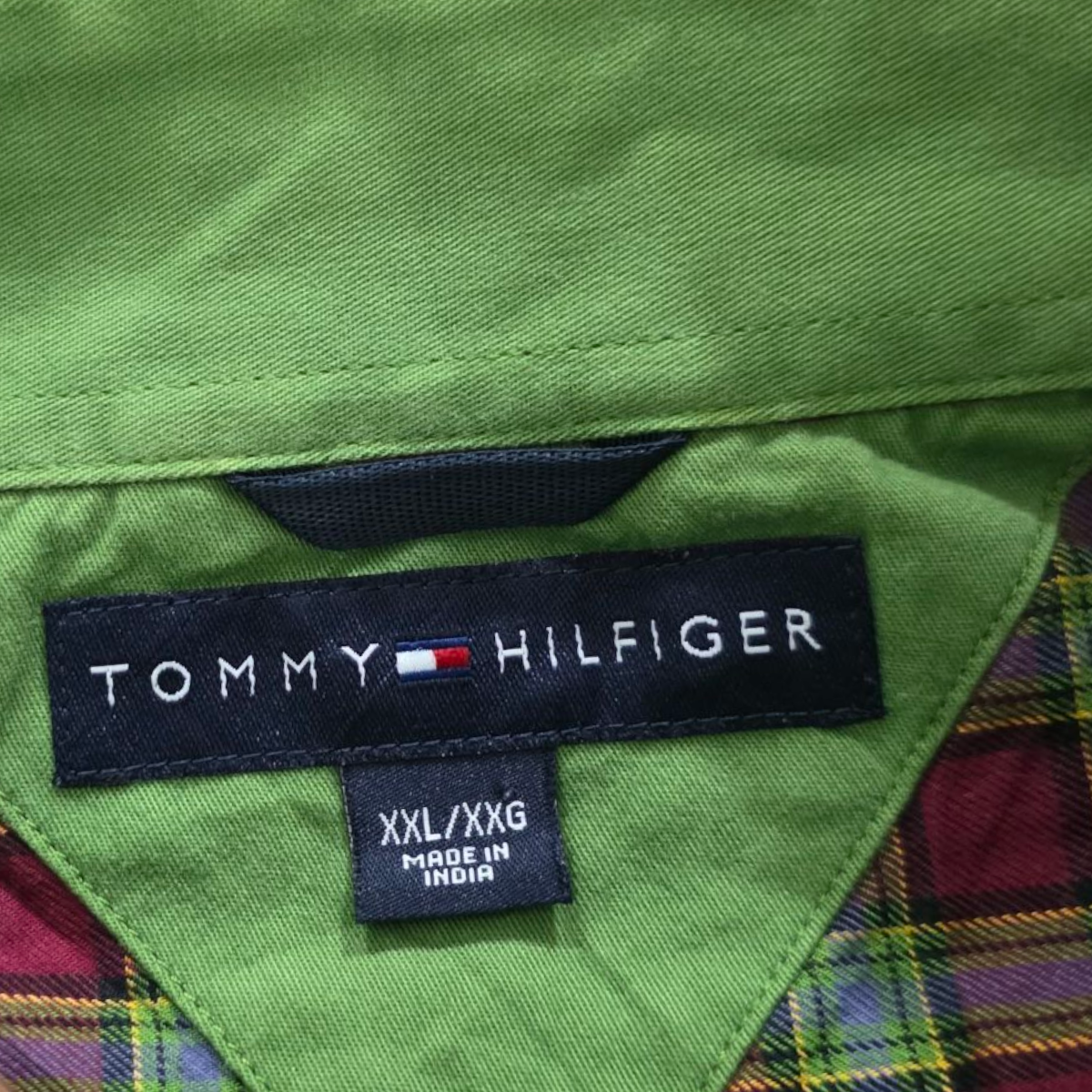 Camisa Tommy Hilfiger Xxl Cuadro Verde Rojo