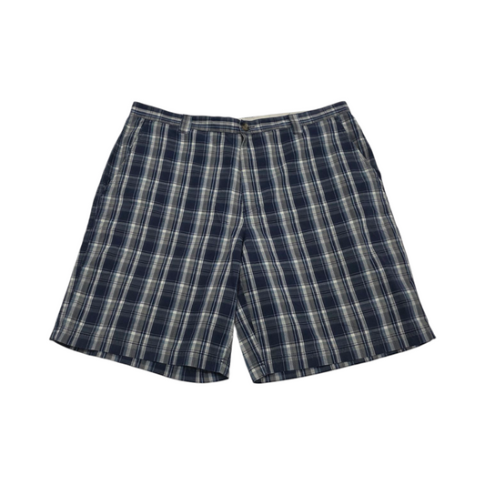 Bermuda Columbia Talla 40 Cuadro Gris Y Azul